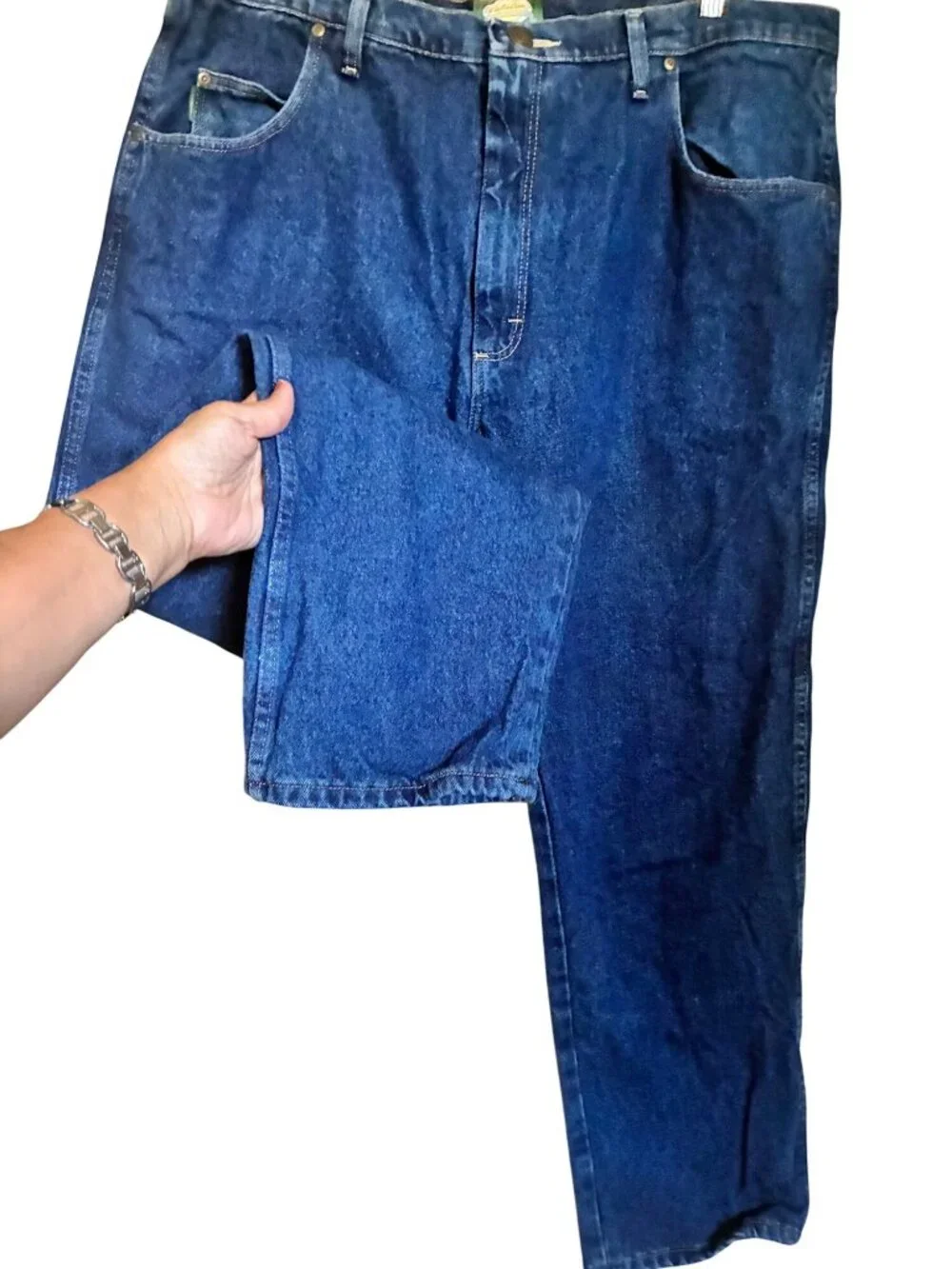 Cabelas Flannel Lined Jeans Mens 40x30 Blue Excellent Rugged Workwear 901285B